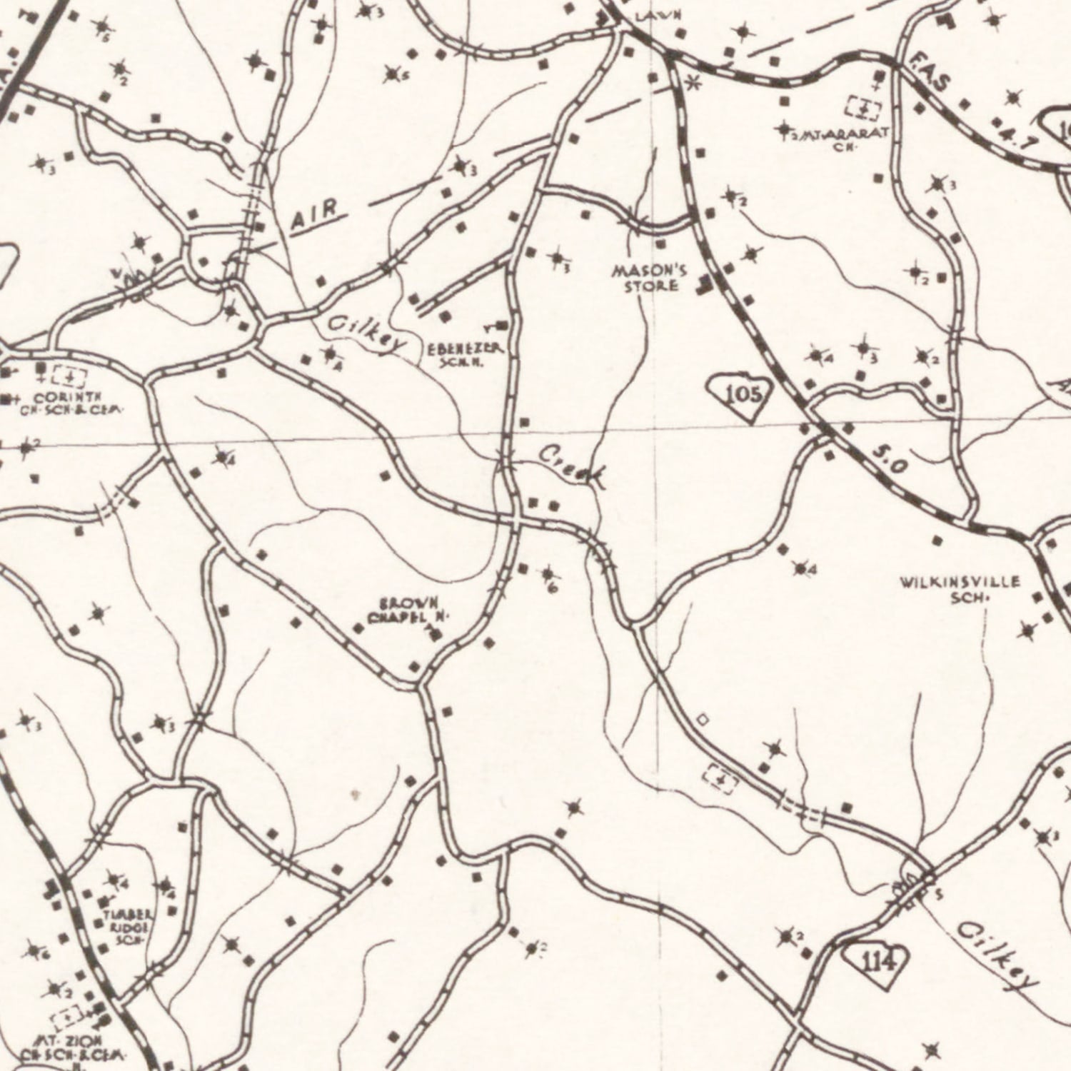 Vintage Map of Cherokee County, South Carolina 1938