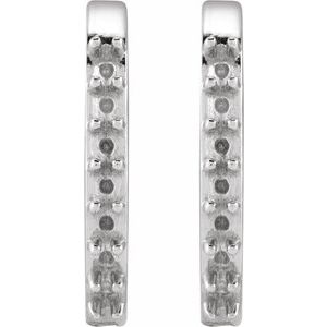 Sterling Silver Accented 15 mm Hinged Hoop Earring Mounting – image 2