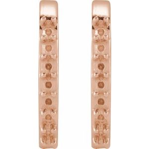 14K Rose Gold Accented 15 mm Hinged Hoop Earring Mounting – image 2