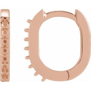 14K Rose Gold Accented 15 mm Hinged Hoop Earring Mounting