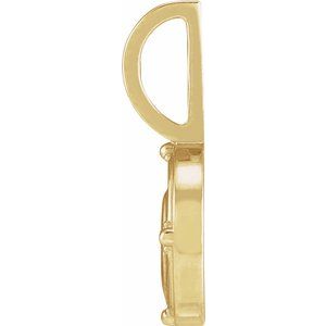 14K Yellow Gold .015 CT Natural Diamond Water Element Charm/Pendant – image 3