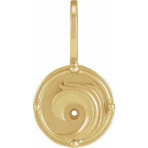 14K Yellow Gold 1.5 mm Round Accented Water Element Pendant Mounting – image 7