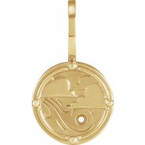 14K Yellow Gold 1.5 mm Round Accented Air Element Pendant Mounting – image 7
