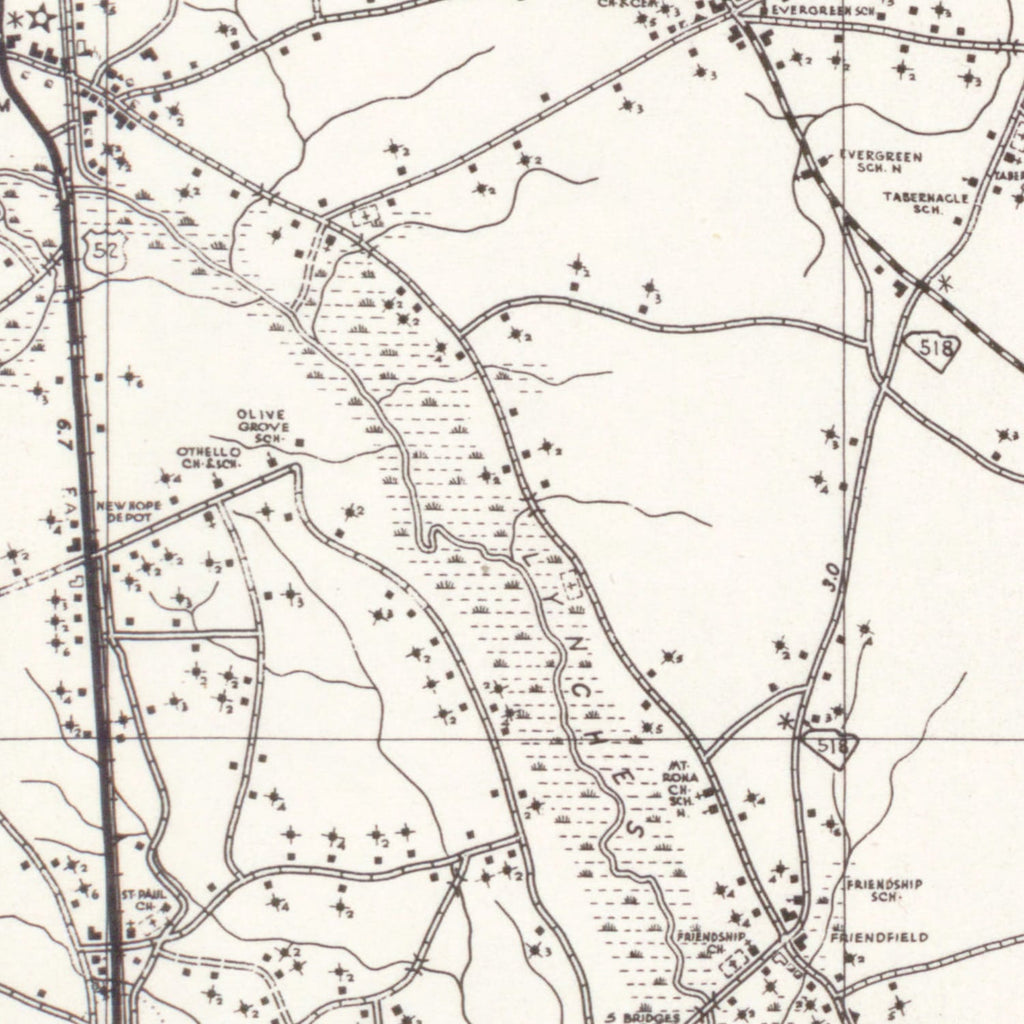 Vintage Map of Florence County, South Carolina 1938