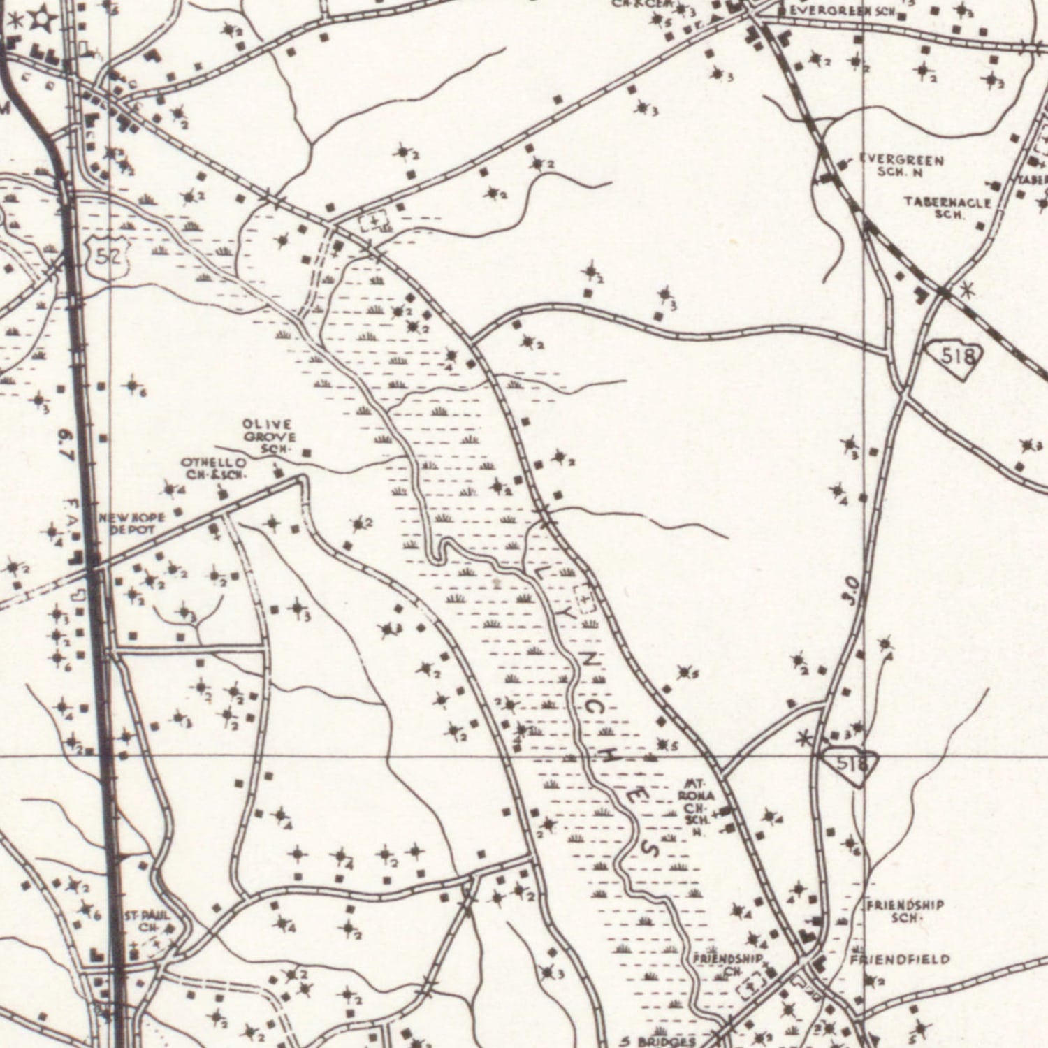 Vintage Map of Florence County, South Carolina 1938