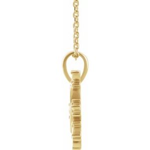 14K Yellow .03 CT Natural Diamond Heart & Daggers 16-18" Necklace