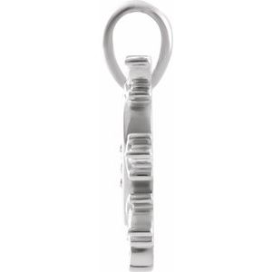 14K White .03 CT Natural Diamond Heart & Daggers Pendant