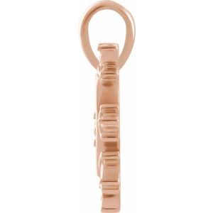 14K Rose .03 CT Natural Diamond Heart & Daggers Pendant