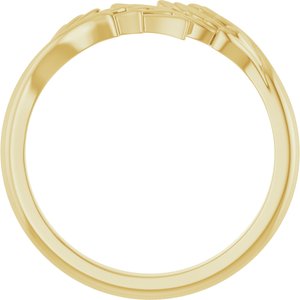 14K Yellow Angel Wings Ring