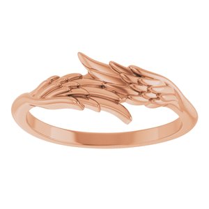 14K Rose Angel Wings Ring