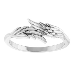 14K White Angel Wings Ring