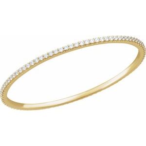 14K Yellow Gold 4 CTW Natural Diamond Stackable Bangle 8" Bracelet