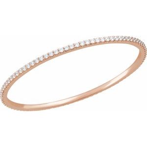 14K Rose Gold 4 CTW Natural Diamond Stackable Bangle 8" Bracelet – image 2