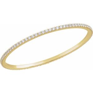 14K Yellow Gold 5 CTW Lab-Grown Diamond Stackable Bangle 8" Bracelet