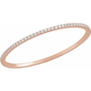 14K Rose Gold 5 CTW Natural Diamond Stackable Bangle 8" Bracelet