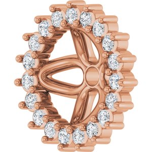 14K Rose Gold 6 mm ID Earring Jacket Mounting – image 3