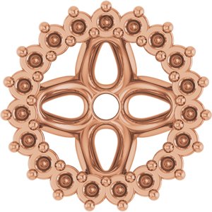 14K Rose Gold 6 mm ID Earring Jacket Mounting – image 2