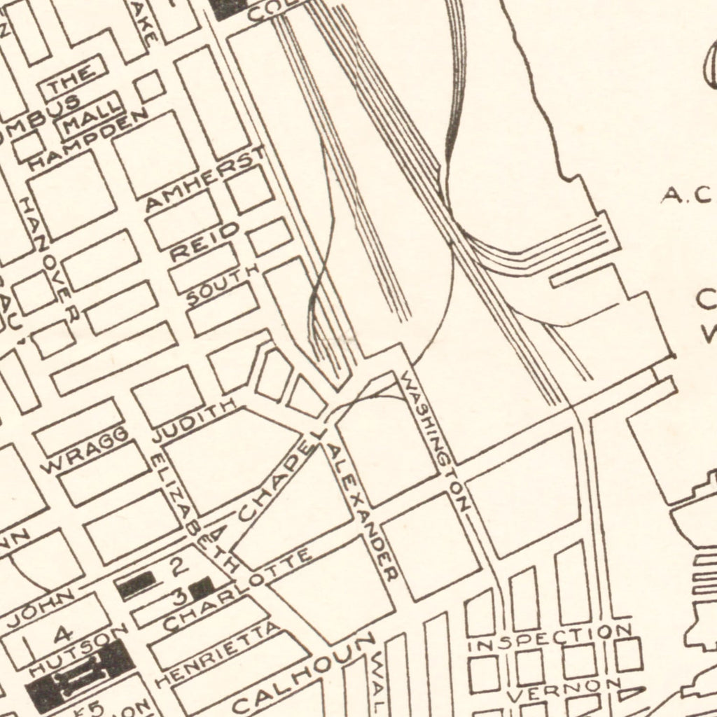 Vintage Map of Charleston, South Carolina 1946