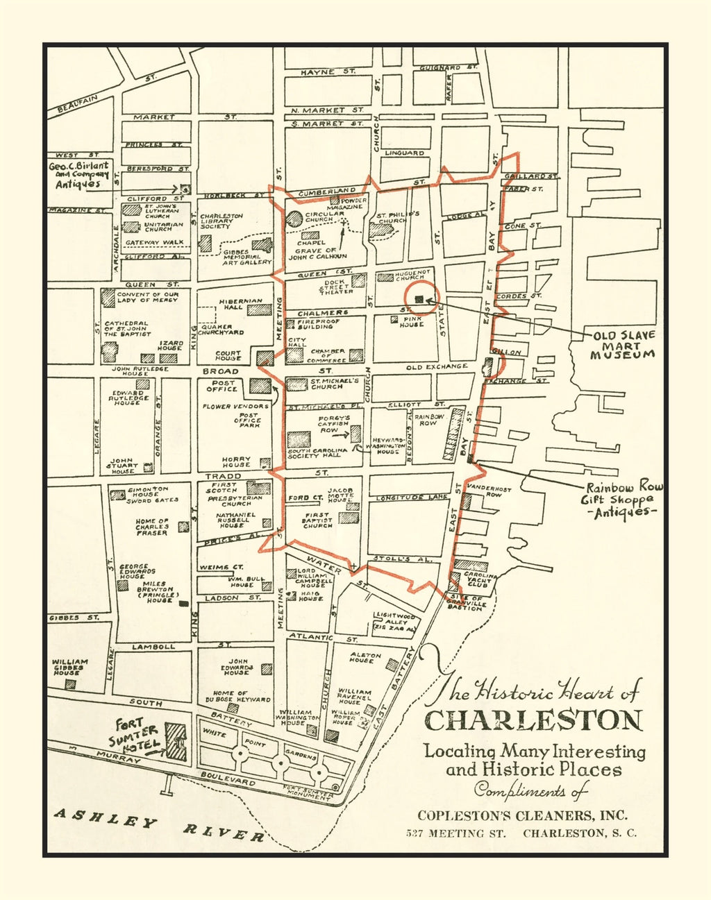 Vintage Map of Charleston, South Carolina 1946