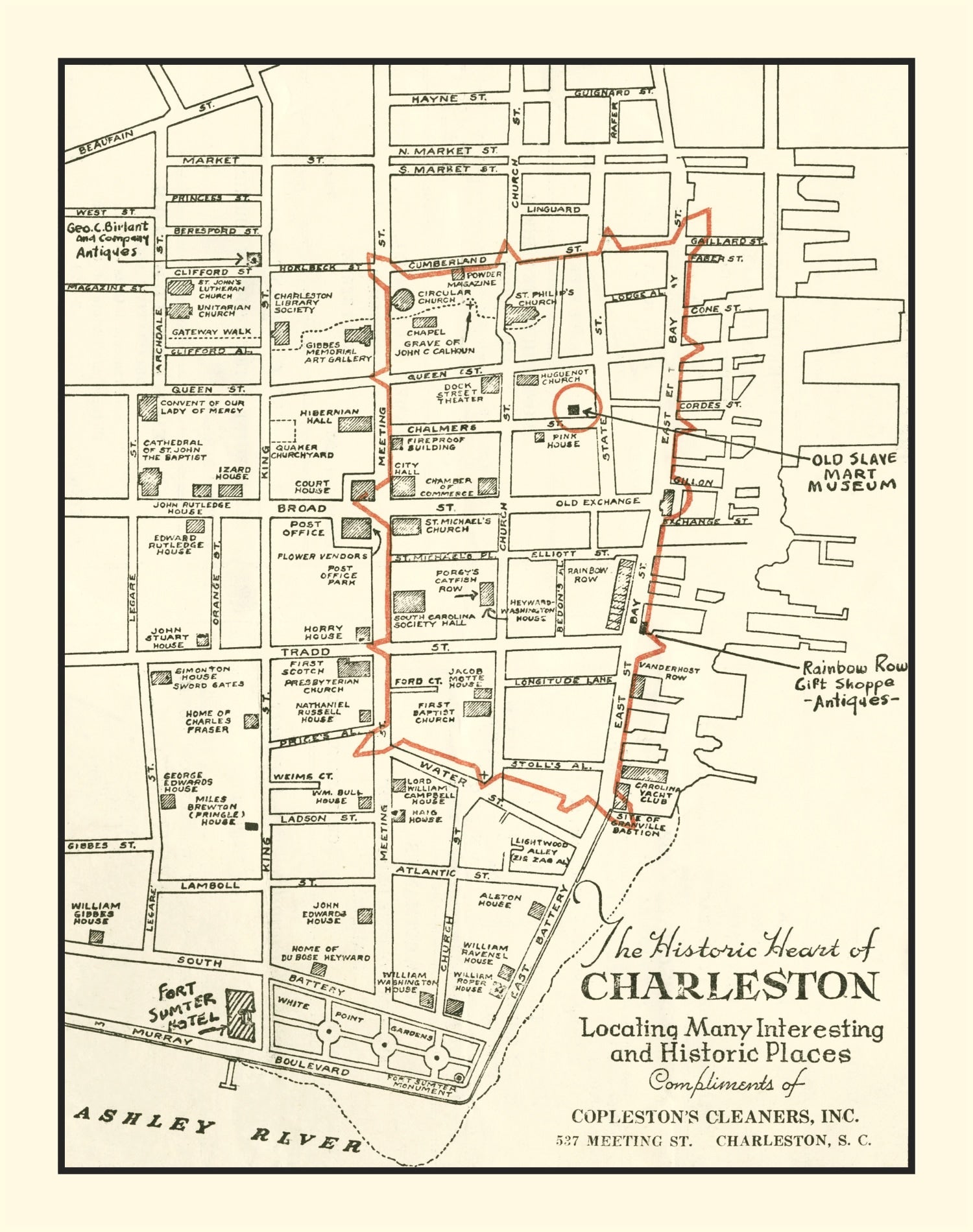 Vintage Map of Charleston, South Carolina 1946