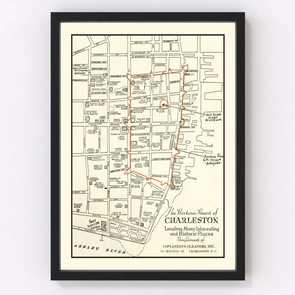 Vintage Map of Charleston, South Carolina 1946