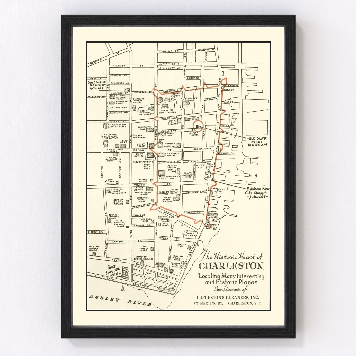 Vintage Map of Charleston, South Carolina 1946