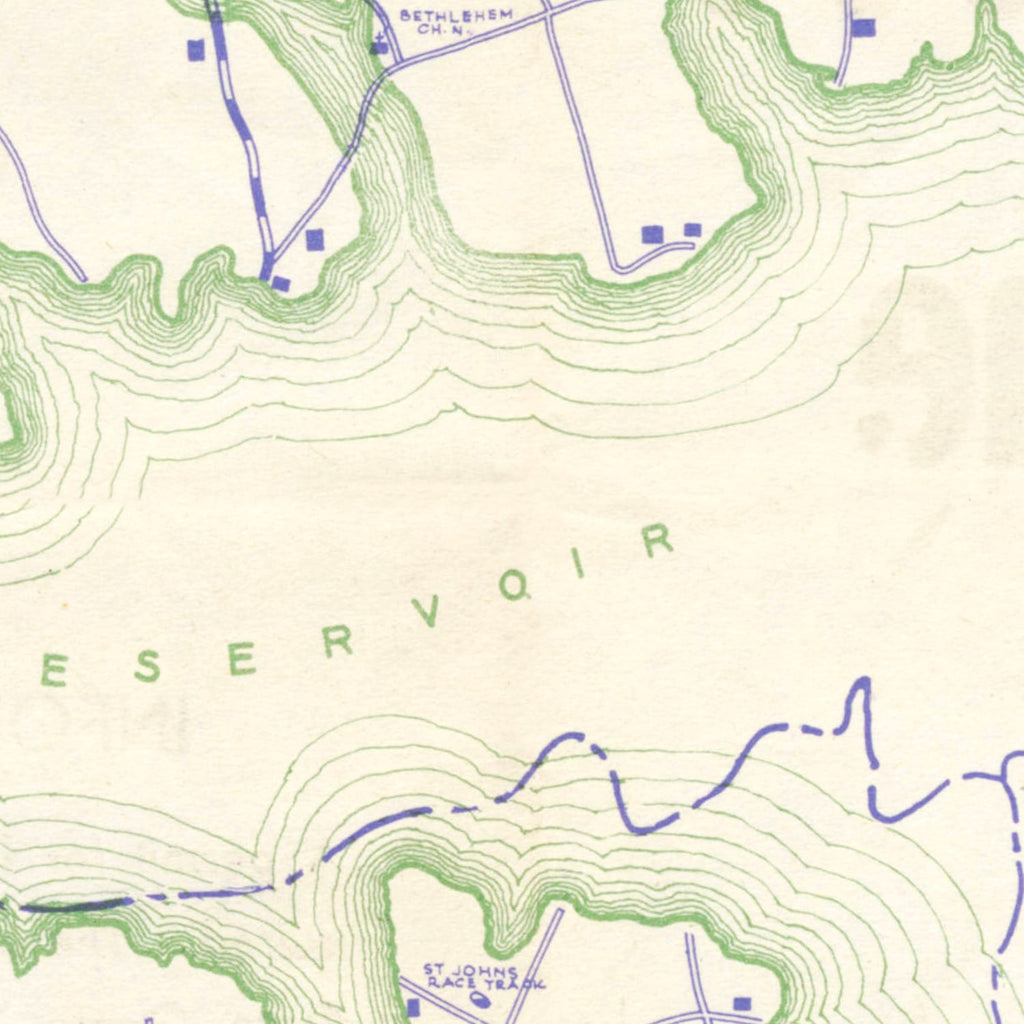 Vintage Fishermans Map of Santee Cooper Reservoir 1944