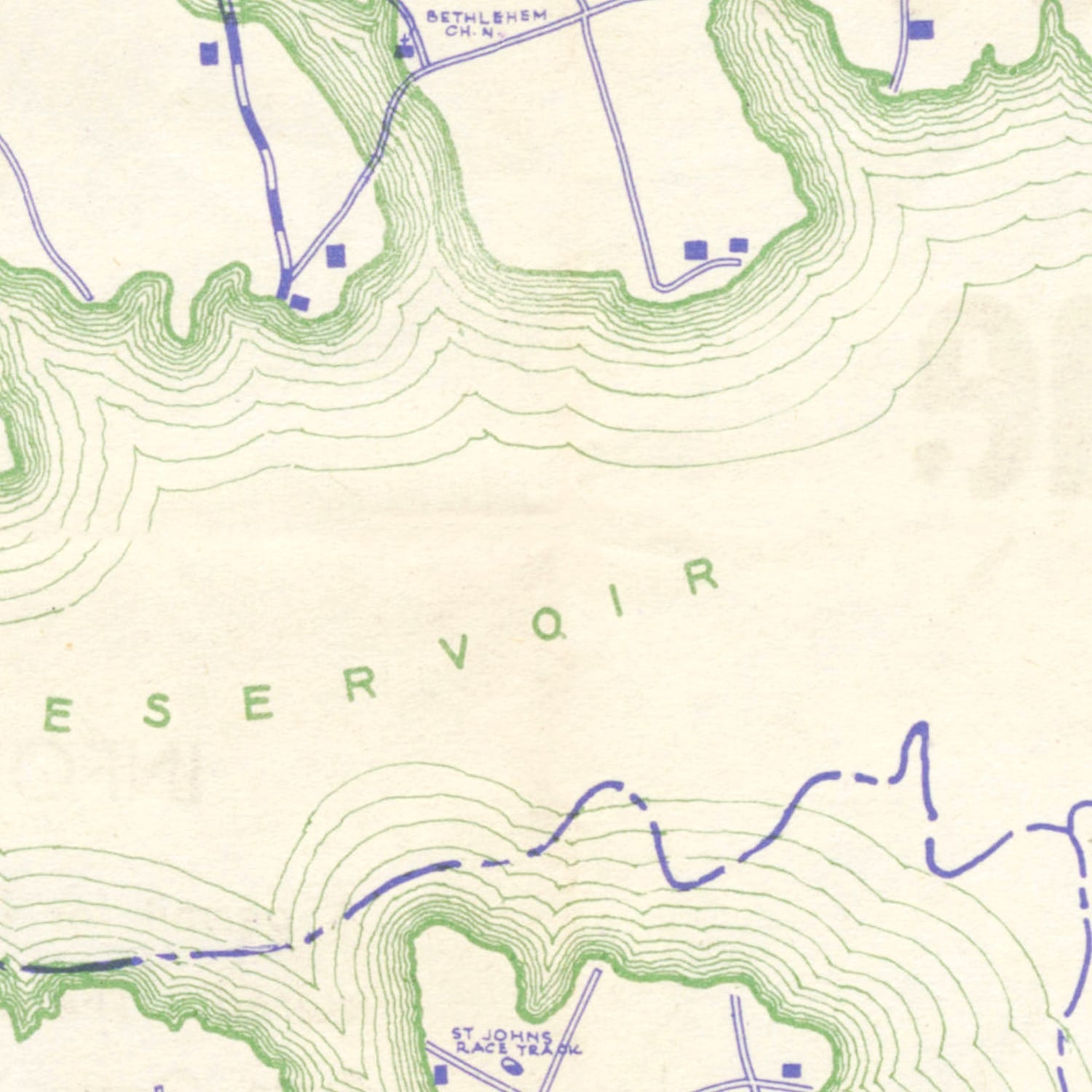 Vintage Fishermans Map of Santee Cooper Reservoir 1944
