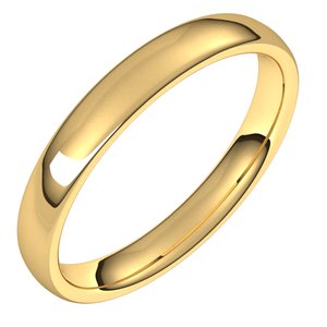 10K Yellow 3.5 mm Comfort-Fit European-Style Band Size 15