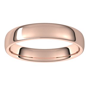 14K Rose 4.5 mm Comfort-Fit European-Style Band Size 4.5
