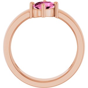 14K Rose Gold Lab-Grown Pink Sapphire Asymmetric Solitaire Ring