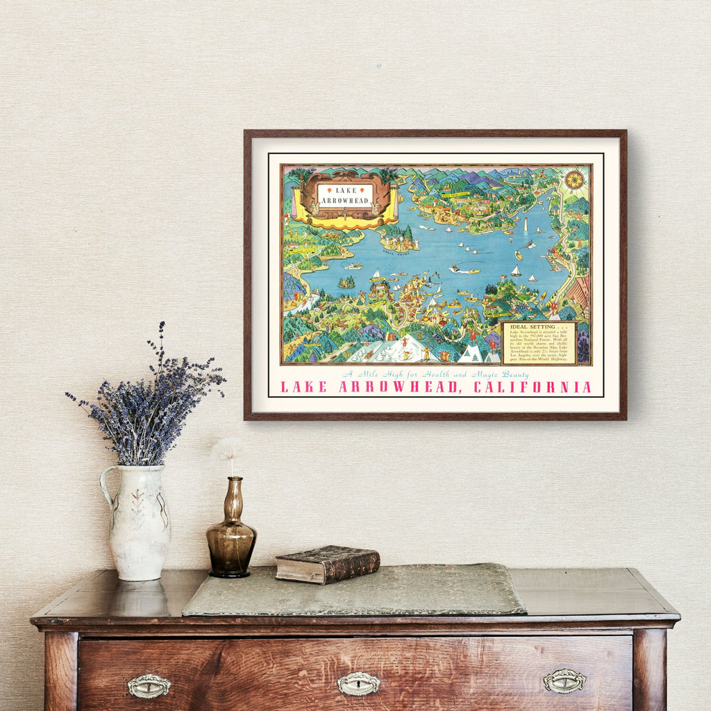 Vintage Lake Arrowhead Map 1938