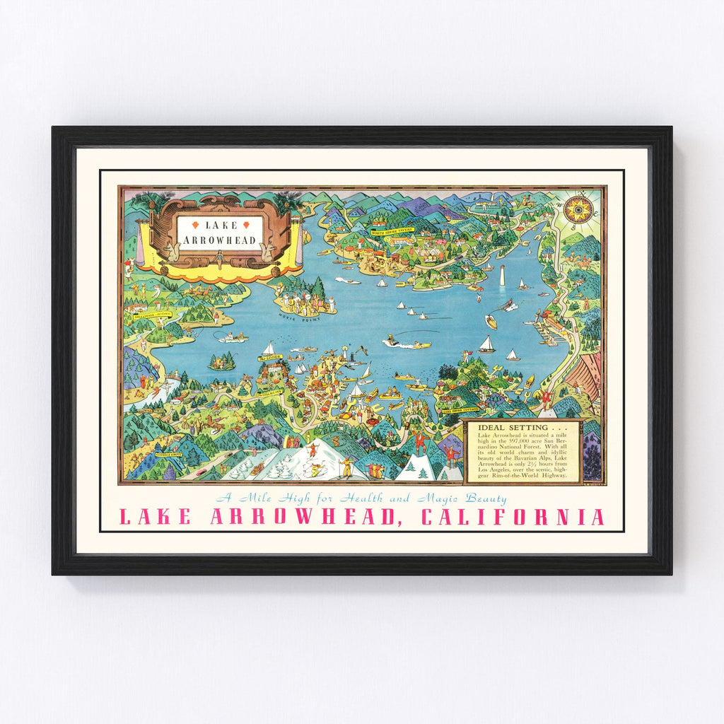 Vintage Lake Arrowhead Map 1938
