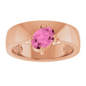 14K Rose Gold Lab-Grown Pink Sapphire Asymmetric Solitaire Ring