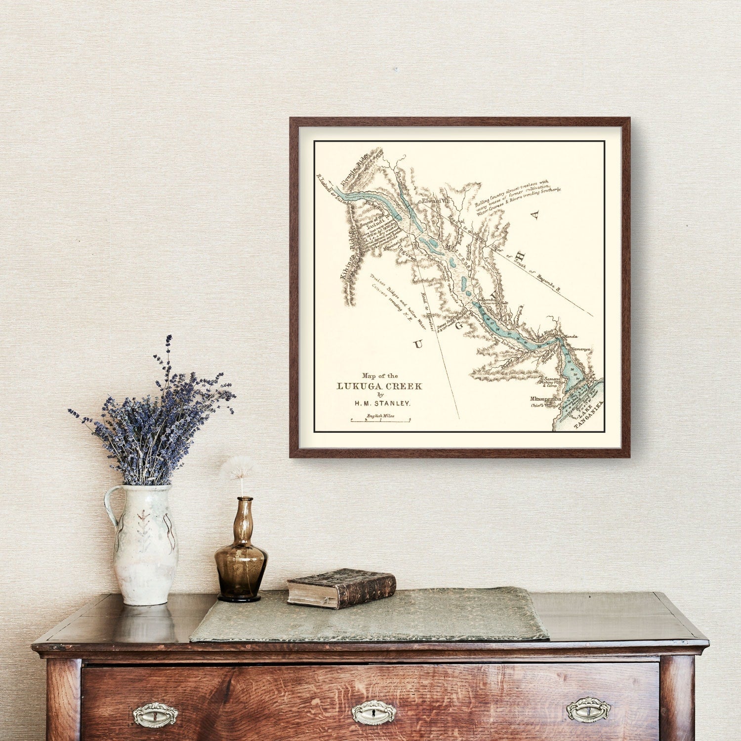 Vintage Lake Tanganika Map 1878