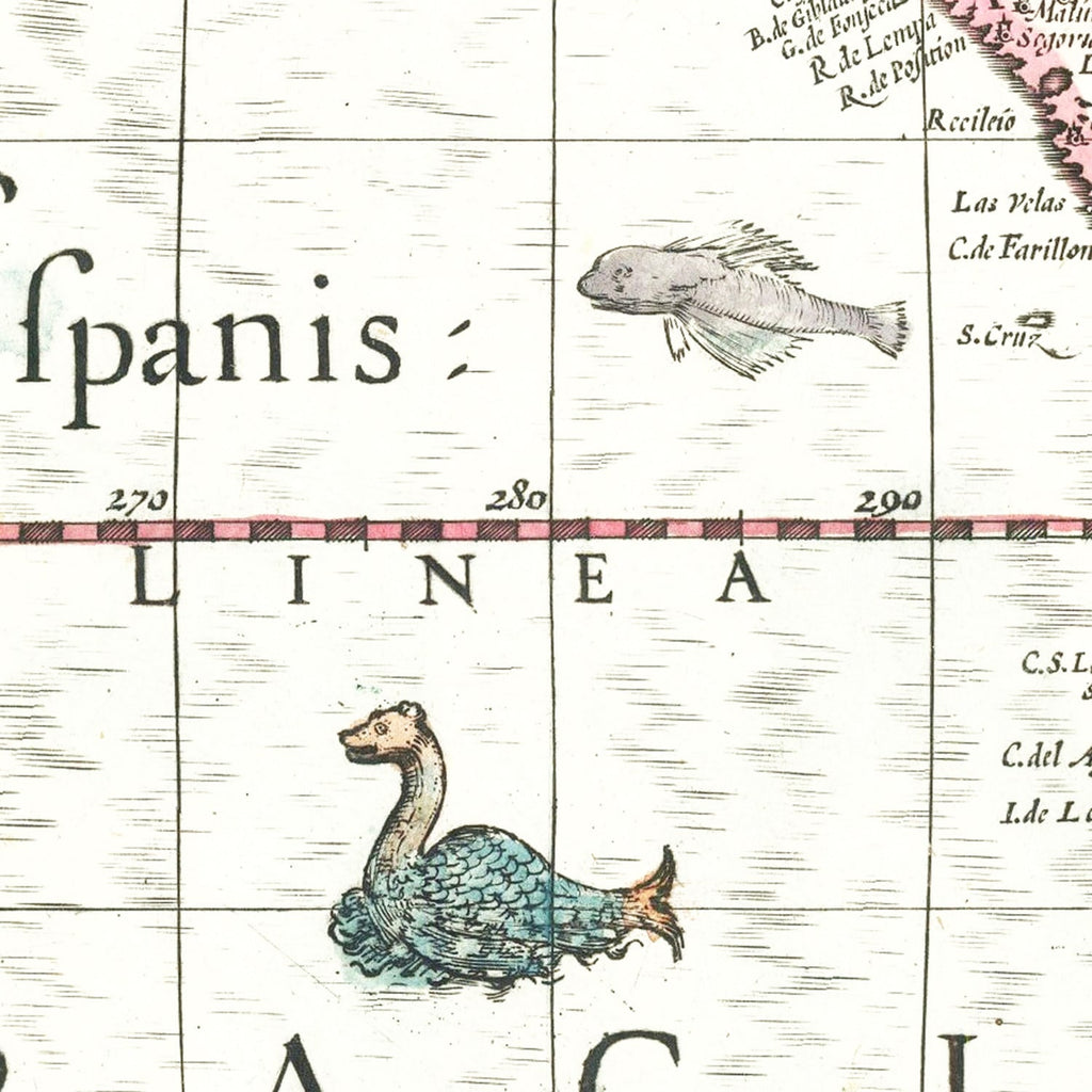 Vintage Map of America 1606