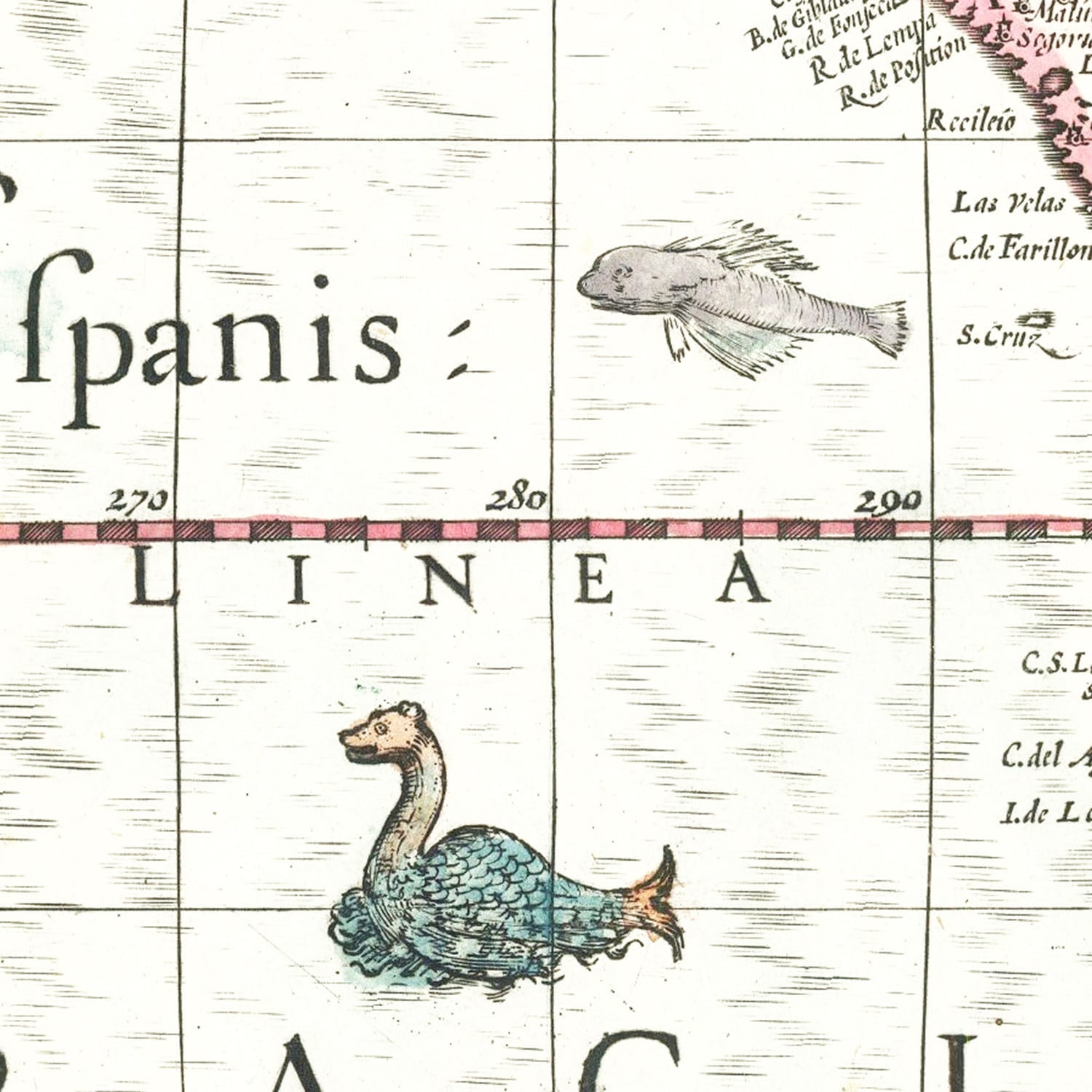 Vintage Map of America 1606