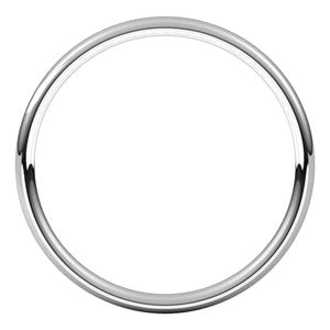 18K White 2 mm Lightweight Comfort-Fit European-Style Band Size 18
