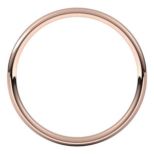 14K Rose 2 mm Lightweight Comfort-Fit European-Style Band Size 14