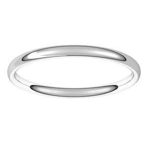 Platinum 2 mm Lightweight Comfort-Fit European-Style Band Size 17