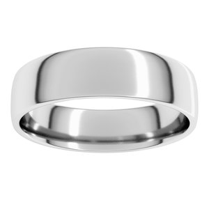 Platinum 6 mm Lightweight Comfort-Fit European-Style Band Size 18