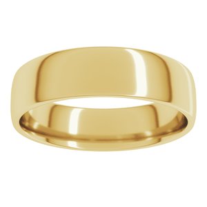 10K Yellow 6 mm Lightweight Comfort-Fit European-Style Band Size 13