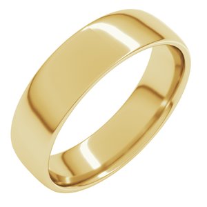 10K Yellow 6 mm Lightweight Comfort-Fit European-Style Band Size 8
