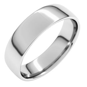 14K White 6 mm Lightweight Comfort-Fit European-Style Band Size 11