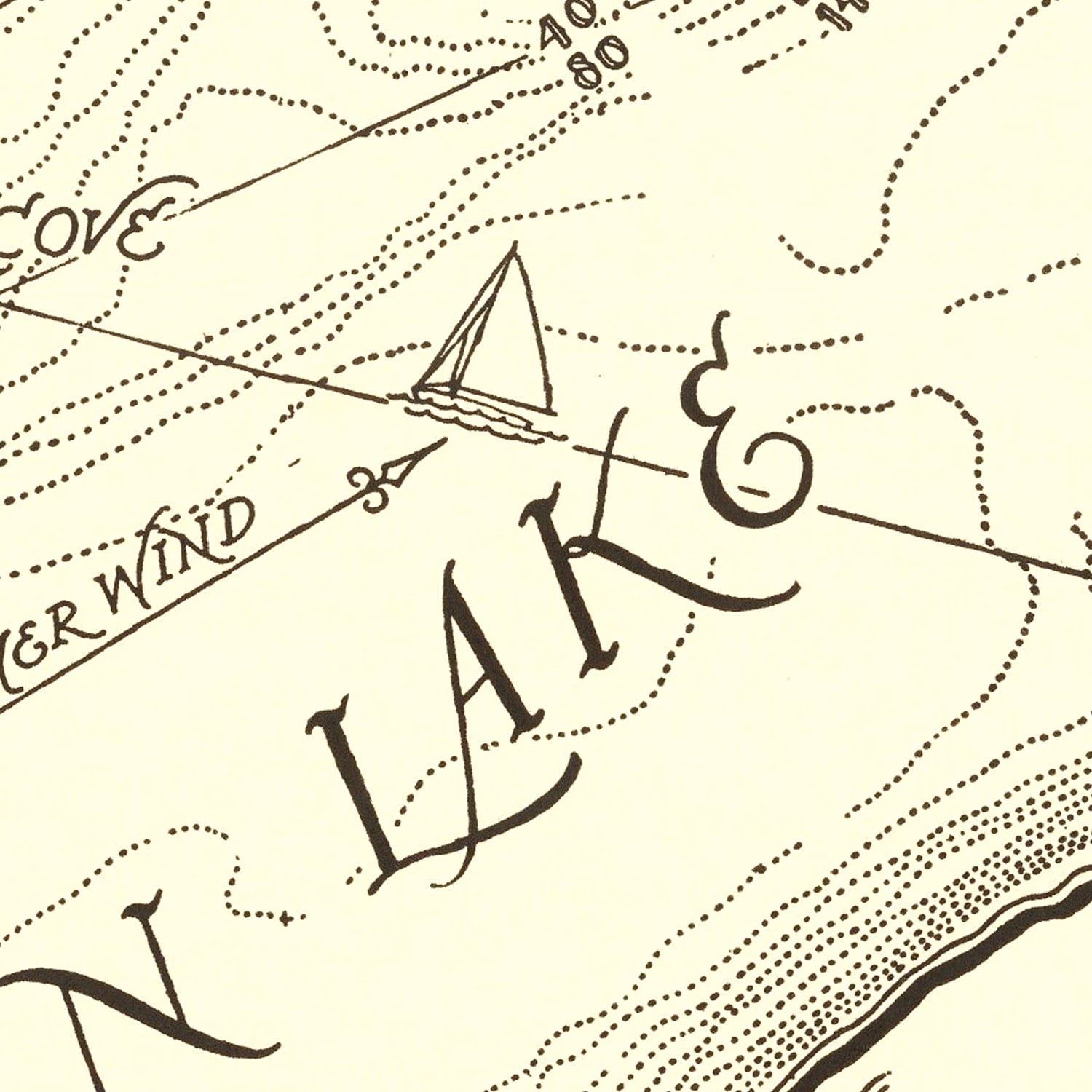 Vintage Green Lake, WI Map 1945
