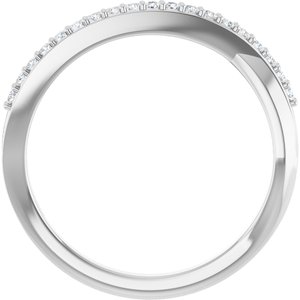 Sterling Silver 1/8 CTW Natural Diamond Criss Cross Ring
