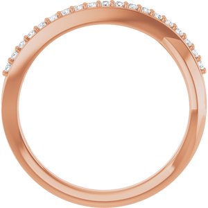 14K Rose Gold 1/8 CTW Natural Diamond Criss Cross Ring