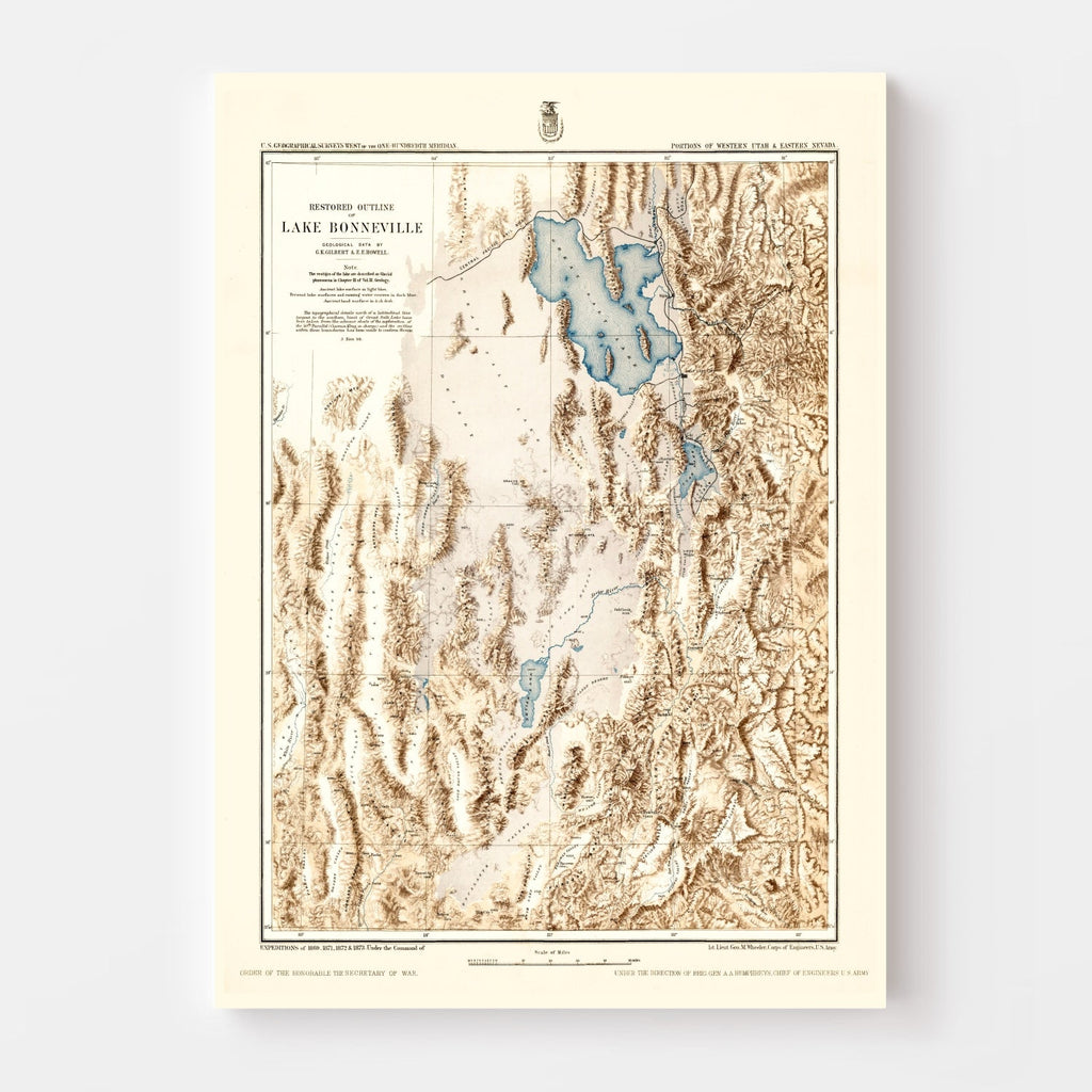 Vintage Lake Bonneville Map 1877