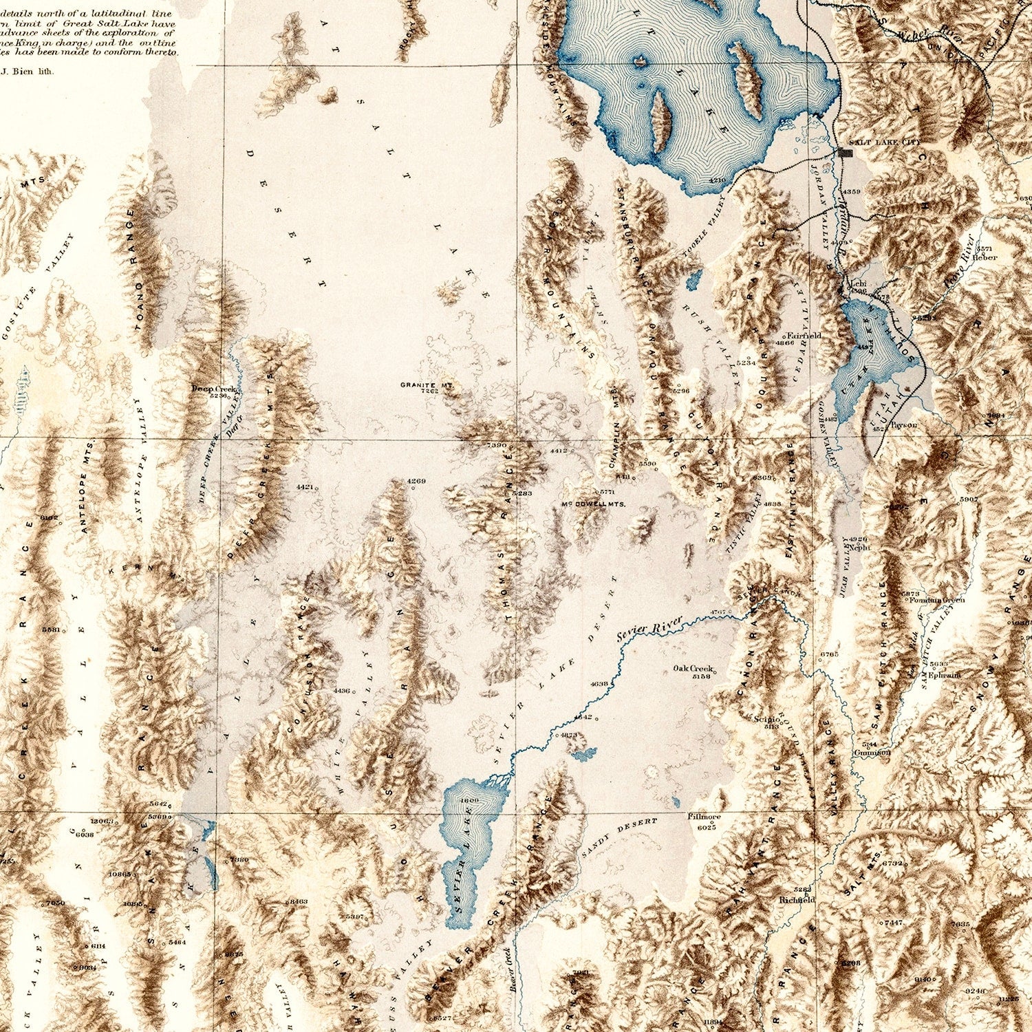 Vintage Lake Bonneville Map 1877
