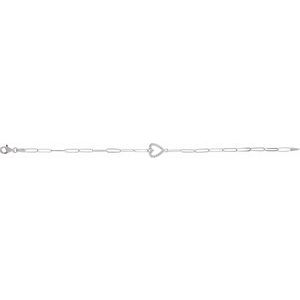Sterling Silver Accented  Heart 7" Bracelet Mounting – image 3